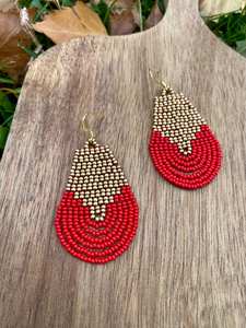 Pendientes de cuentas bohemias con flecos en cascada Andy de diseño turquesa, regalo de joyería único - Product Image 6