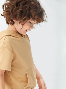 ชุดเซ็ตเสื้อฮู้ดแขนยาวและกางเกงขาสั้นสำหรับผู้ใหญ่ ไซส์พลัส ผ้าฝ้าย 100% เนื้อผ้านุ่ม ระบายอากาศได้ดี เหมาะสำหรับหญิงตั้งครรภ์ สีพื้น กันลม - Product Image 6