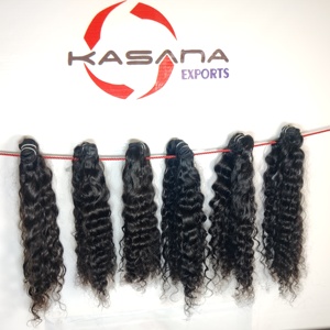 Extensions de cheveux humains indiens bruts non transformés à Double trame lâche vague profonde paquet naturel tissage en gros aucun traitement - Product Image 4