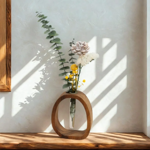 Jarrón de Madera Maciza de Estilo Moderno, Artesanía de Madera Natural para Decoración de Interiores del Hogar y Comercios - Product Image 6