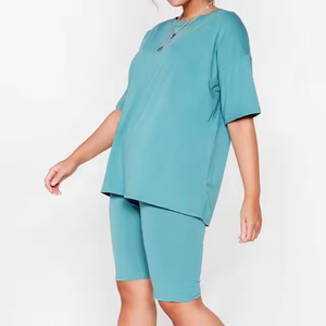 Conjuntos de 2 piezas para mujer, conjuntos de blusa y pantalones cortos de primavera y verano para mujer, traje - Product Image 2