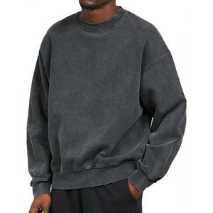 Sudadera con aspecto de estilo callejero para hombre, sudadera de mezcla de algodón básica transpirable con cuello redondo y logotipo personalizado para hombre - Product Image 6