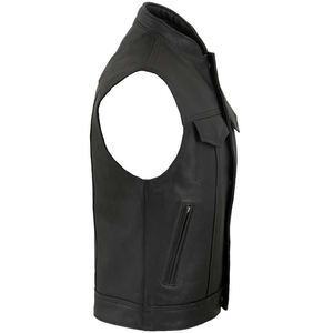 Respirant en cuir véritable gilet hommes extérieur Slim Fit sans manches élégant gilet classique équitation mode - Product Image 3
