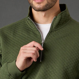 Sweat-shirt pour hommes à manches longues avec logo personnalisé, design matelassé, vêtements décontractés, couleur unie, pour les acheteurs en gros, prix avantageux, 2026 - Product Image 2