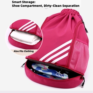 SPORTEX WEARS Draw String <b>Bag</b> Waterproof Casual Sports <b>Yoga</b> Gym Knapsack Capacity Travel <b>Bag</b> With Shoe Pocket for Fitness Travel - Product Image 6