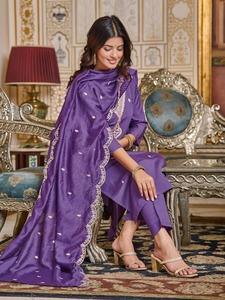 Vente chaude nouvelle robe pakistanaise taille libre Designer Salwar Kameez pour les femmes avec contraste Dupatta d'Inde - Product Image 3