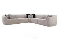 ORRIS LIVING Modernes L-förmiges Sofa-Set Kiefernholzrahmen 100% Polyester-Stoffbezug - Langlebig Komfortabel für Apartment Hotel Villa