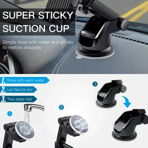 Support Téléphone Voiture, Fixation Universelle Smartphone, Accessoire pour iPhone 13, 12 Pro, Xiaomi, Samsung, <span class=keywords><strong>AirPods</strong></span>, <span class=keywords><strong>LG</strong></span> - Product Image 5