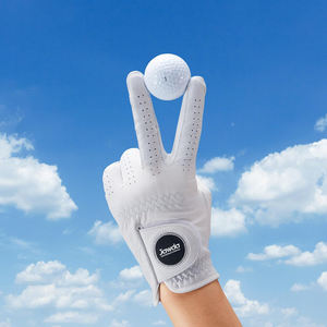 Gants de golf en cuir de mouton Cabretta vert personnalisé de haute qualité pour adultes tissu avec logo pour sport main gauche - Product Image 5