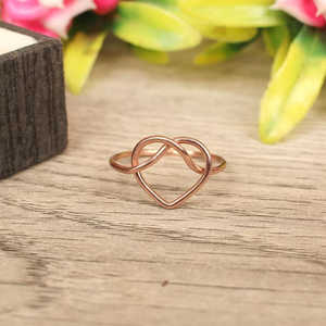 Anillo de plata esterlina 925 infinito nudo de amor al por mayor joyería fina con conjunto de bisel circón rodio plateado - Product Image 2