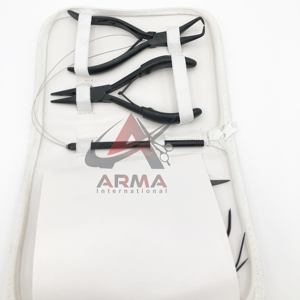 Kit d'outils d'extension de cheveux durable enduit noir pince en acier inoxydable boucle enfileur ciseaux C Type aiguille ensemble d'extension de cheveux - Product Image 5