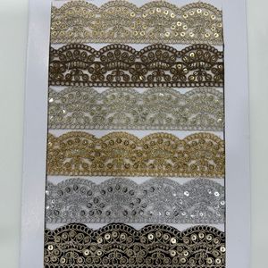 Vestidos de saris de encaje con bordado de lujo Prendas Lehengas en todos los colores hechas de red de poliéster con hilo metálico de lentejuelas - Product Image 5