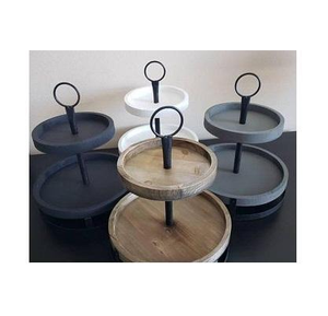 Support à gâteau en bois fait main de forme carrée, nouveau design, couleur marron, qualité élégante, trois étages, passe au lave-vaisselle, support à cupcakes Saniya - Product Image 4