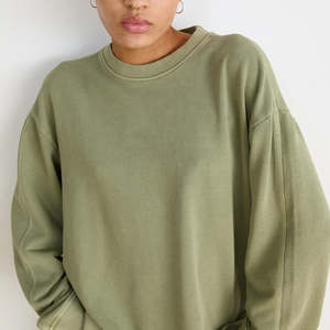 Sudaderas de mujer de primera calidad Sudaderas bordadas de tela de algodón de peso pesado Ropa de invierno de talla grande Diseño sólido OEM ODM - Product Image 3