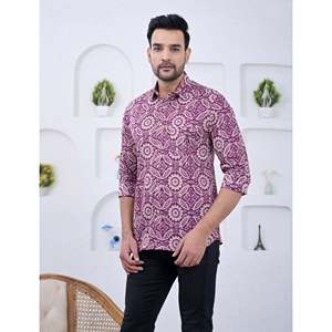 Chemise décontractée pour homme en coton imprimé à manches longues, respirante, en popeline ou tissu Oxford, motif floral ou à pois, offre ODM - Product Image 4