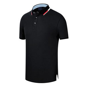 Uniforme de negocios de Golf para hombre de algodón 100% de tendencia, logotipo personalizado para polos, tela de punto antiarrugas de Color sólido - Product Image 3