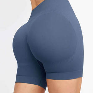 ชุดออกกำลังกายขาสั้นไร้รอยต่อสำหรับผู้หญิงชุดออกกำลังกายเล่นโยคะออกแบบได้เองมีกระดุมปักลาย - Product Image 4