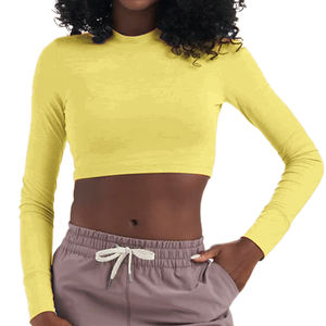 เสื้อครอปแขนยาวสำหรับผู้หญิงทันสมัยเสื้อครอปสวมใส่สบายมีสไตล์สำหรับทุกฤดูกาล - Product Image 2