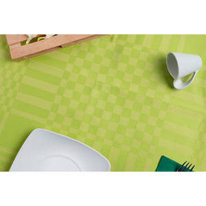 Nappe à carreaux en tissu extra-épais pistache 120x120cm, adaptée aux tables de 116x116cm, B2B - Product Image 1