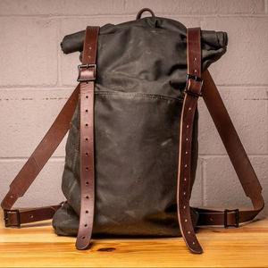 Leather Canvas Luxury <b>Backpack</b> Stylish Vintage Travel School Laptop Factory Wholesale Lightweight Eco-Friendly Large Capacity - Product Image 1