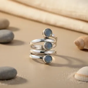Anillo Clásico de Plata 925 Art Palace con Incrustaciones de Piedras Preciosas para Mujer, Engaste de Bisel, Uso Diario - Product Image 2
