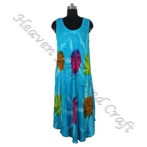 2025 nueva llegada verano Mujer ropa manga larga cuello redondo Tie Dye ropa de playa fabricantes India mujeres vestido - Product Image 5