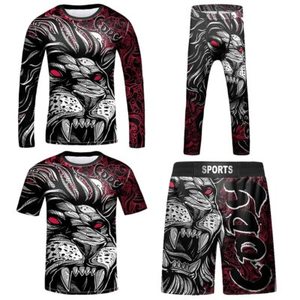 Mallas de gimnasio para hombre, mallas Rashguard, conjunto de traje de compresión, ropa deportiva de 2 piezas para entrenamiento, ropa de artes marciales - Product Image 4