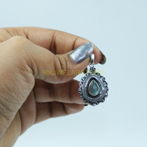 Pendentif en argent sterling 925 fait à la main en labradorite naturelle en forme de larme, filigrane, bijoux en pierres précieuses bohèmes pour femmes, petite amie, elle - Product Image 6
