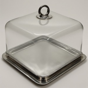 Decorative Glass <b>Dome</b> With Polished Wooden Base <b>Cake</b> <b>Stand</b> Artisan Handcrafted Designed For Decorative Interiors - Product Image 1