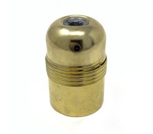Portalampada vintage decorativo in metallo filettato, ottone dorato, E27 - Product Image 1