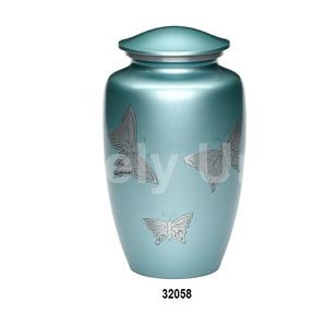 Hot Sale Engraved Silver Butterfly Classic Large Cremation Adult Urn For Human Ashes With Free <b>Velvet</b> <b>Bag</b> - Product Image 4