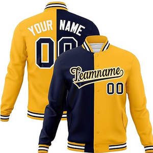 Chaquetas de béisbol de gran tamaño para hombre Parches bordados personalizados Chaqueta con forro de lana informal de invierno para hombre/Chaquetas para hombre - Product Image 1