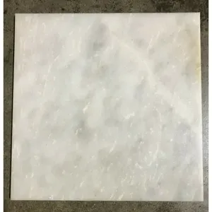 12x12 T-76 blanc enneigé toundra marbre carrelage aiguisé pierre de Calcite pour salle de bain remodelage mural finition polie naturelle - Product Image 1