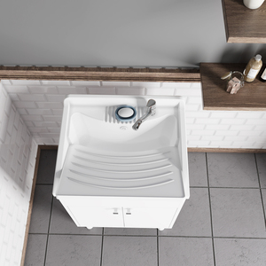 Mueble de Baño con Lavabo de Cerámica para Exterior, 60x50x85 cm, Acabado Pintado Oscuro - Product Image 3