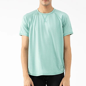 Camiseta de algodón con cuello redondo y logotipo personalizado para hombre, camiseta de manga corta de verano transpirable de secado rápido, seda 100% 180 Gsm, tela de punto con pantalla - Product Image 4