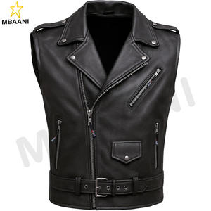 Chaleco de Motociclista Clásico de Cuero de Búfalo para Hombre, Chaleco Vintage Cruiser para Hombre, Elegante para Motociclismo Urbano, Color Negro - Product Image 5