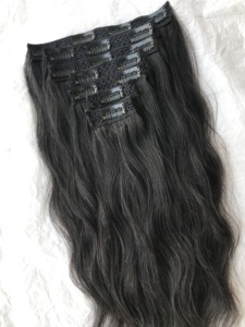 Wholesale <b>Cheap</b> Price on Natural Wavy Clip Ins Hair <b>Extensions</b> Premium Quality Single Drawn Wavy Clip Ins Human Hairs <b>Extensions</b> - Product Image 3