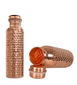 2025 artículo más vendido Botella termo de cobre de diseño martillado 1 L, una mezcla de tradición y modernidad, 1 termo de cobre LTR - Product Image 1