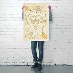 Affiche moderne à l'aquarelle d'Owen Jones n° Décoration murale paysagère florale 'Feuilles de la Nature' - Product Image 1