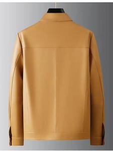 Nueva chaqueta de invierno de moda para hombre, abrigo de cuero PU resistente al desgaste con solapa, Material de lona para motociclistas - Product Image 3