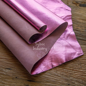 หนังวัวแท้สีม่วงเมทัลลิกจาก Crom tiring สำหรับรองเท้าเข็มขัดโซฟาที่นอนตกแต่งบ้านและกระโปรง - Product Image 2