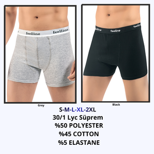 Calzoncillos Boxer para Hombre Feelline, Transpirables, de Algodón, Poliéster y Elastano, Corte Medio, Color Sólido - Product Image 2