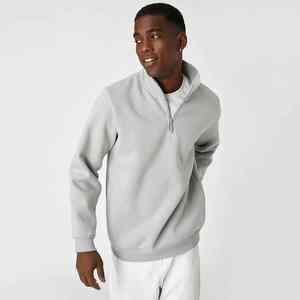 OEM personalizado de alta calidad de la sudadera de gran tamaño de algodón de lana media cremallera Sudadera con capucha para los hombres - Product Image 5