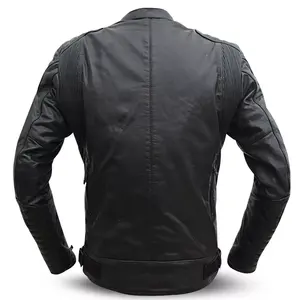Veste en cuir de haute qualité personnalisée pour hommes Mode décontractée Tendance Bomber de moto Veste en cuir pour hommes - Product Image 6