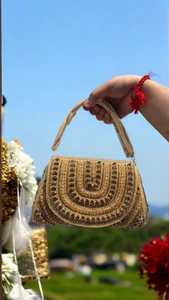 Designer Handcrafted <b>Crystal</b> Stone Beaded Bridal Clutches for Special Occasions & Sophisticated Events Fashionable <b>Accessories</b> - Product Image 3