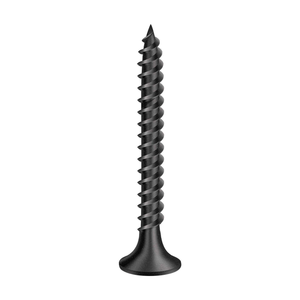 Tornillo de Acero Aleado D0100X3GWC2 # 6 tornillos de cabeza redonda negros de 1-1/4 pulgadas con rosca estándar para fijación en madera y paneles de yeso - Product Image 1