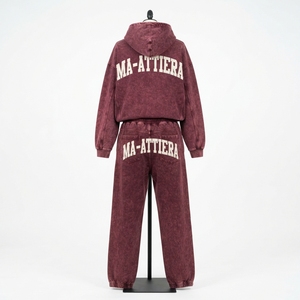 Conjunto de Sudadera con Capucha Oversize y Pantalones Jogger de Algodón Lavado Personalizado para Mujer, Chándal de Felpa Estilo Urbano OEM ODM - Product Image 3