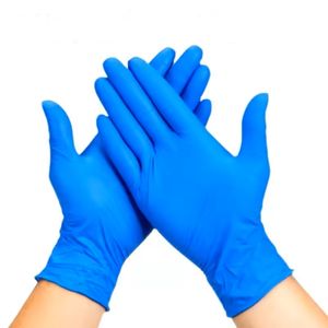 Gants jetables en nitrile bleu sans poudre anti-coupures et antidérapants en nitrile bleu noir sans poudre - Product Image 1