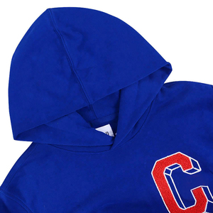 Sweats à capuche de couleur bleue avec logo brodé en chenille, sweat à capuche respirant en polyester et coton pour hommes, à la mode pour hommes, à la mode personnalisée - Product Image 3