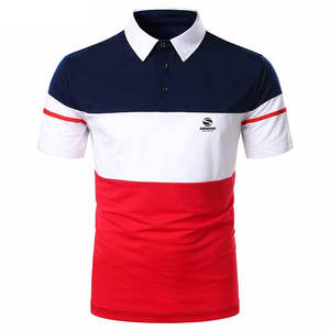 Polo d'été en pur coton Chemises polo à manches courtes assorties à rayures T-shirt polo en polyester à manches courtes décontracté de haute qualité - Product Image 5